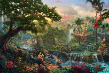 350 人の有名アーティストによるアート作品 Painting - ジャングル・ブック トーマス・キンケード